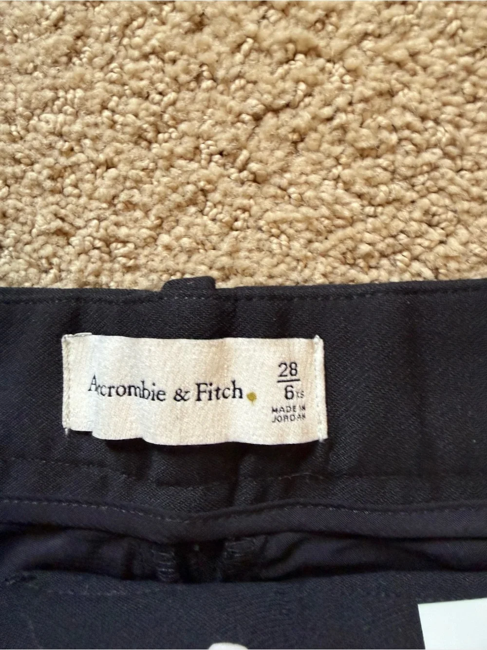 Abercrombie & Fitch Black Wide-Leg Pleated Trousers